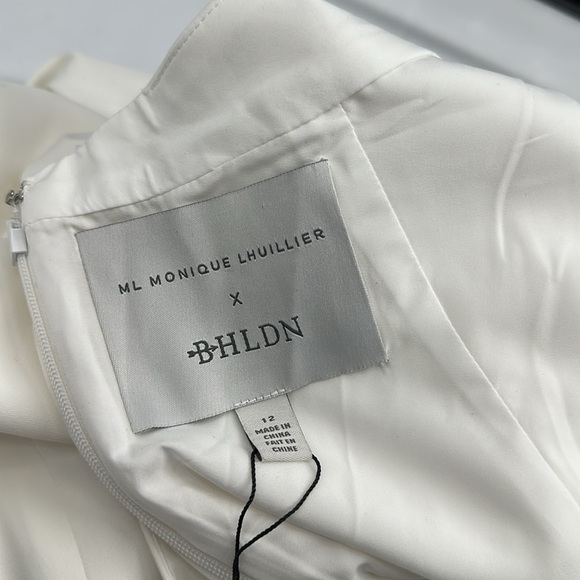 ML Monique Lhuillier X BHLDN Ada Ruffle White Jumpsuit 12 NWT - Picture 8 of 9